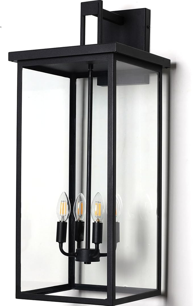 30" Extra Large Outdoor Wall Lights Exterior Wall Sconce,Black Outdoor Garage Lights,Modern Exter... | Amazon (US)