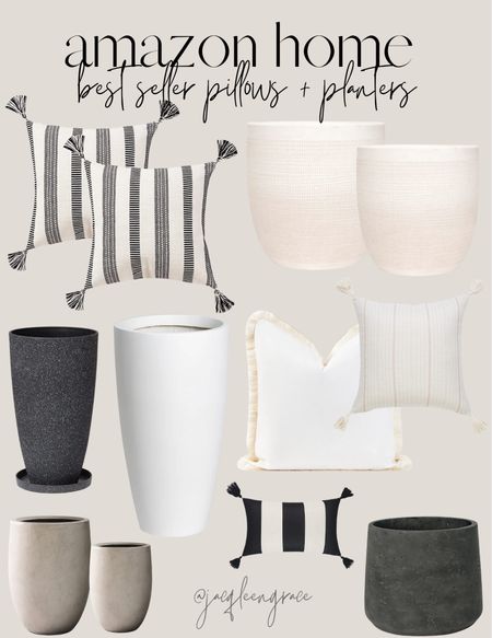 Amazon home planters and + pillow favorites. Budget friendly finds. Coastal California. California Casual. French Country Modern, Boho Glam, Parisian Chic, Amazon Decor, Amazon Home, Modern Home Favorites, Anthropologie Glam Chic. 

#LTKhome #LTKFind #LTKstyletip