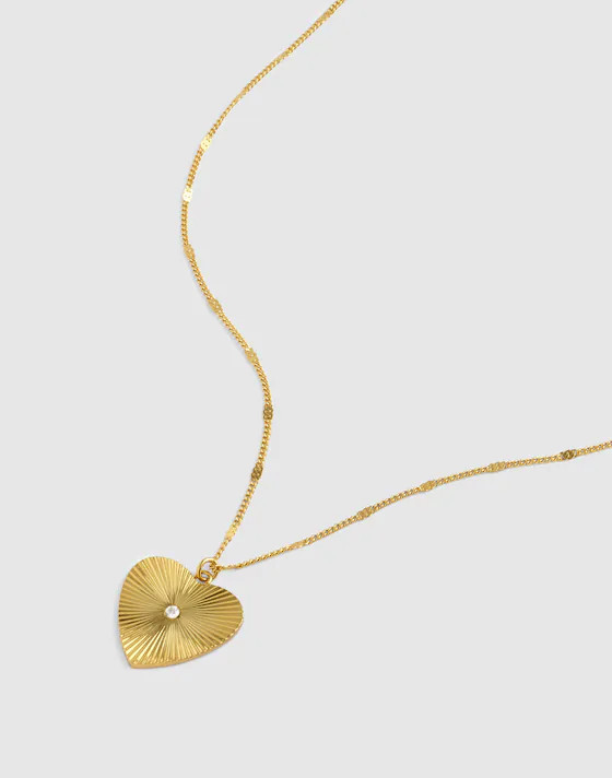 Engine Turned Heart Pendant Necklace | Madewell