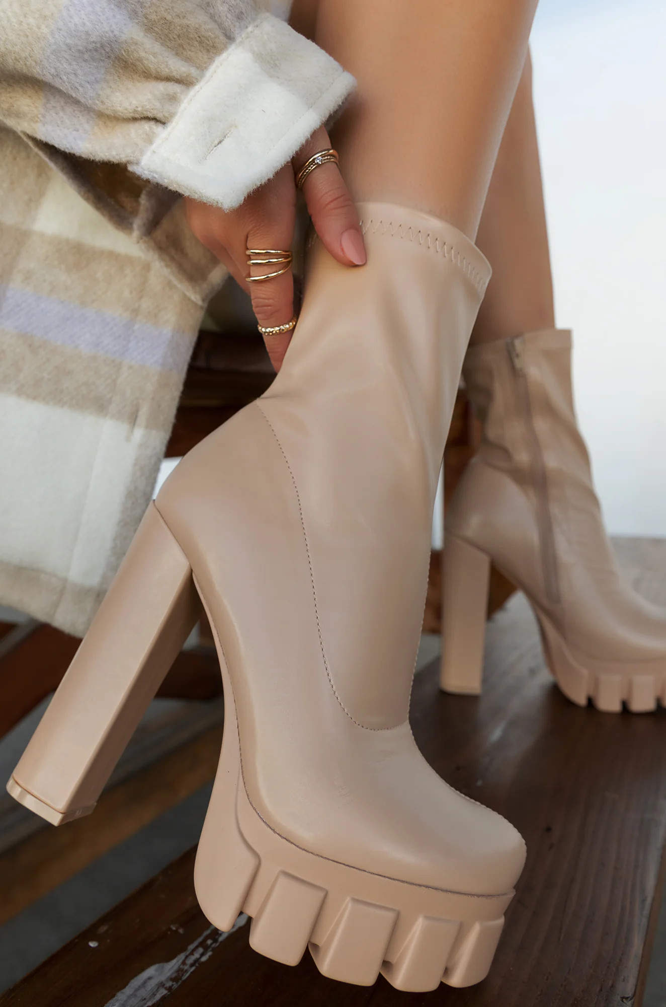 On-trend Ankle Boots | Main Character - Nude | MISS LOLA
