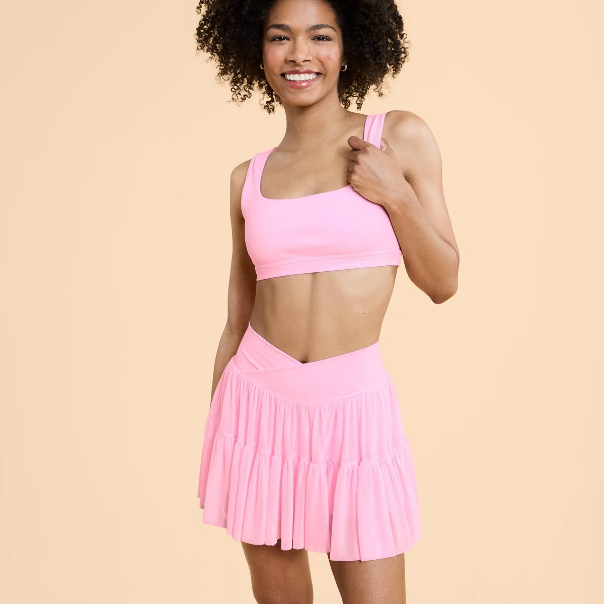 Blogilates Women's Criss Cross Sports Bra - Light Pink L | Target