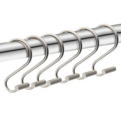 12 Piece Set - Heavy Duty S-Shaped Shower Curtain Hooks Rings Rustproof Metal | Wayfair North America