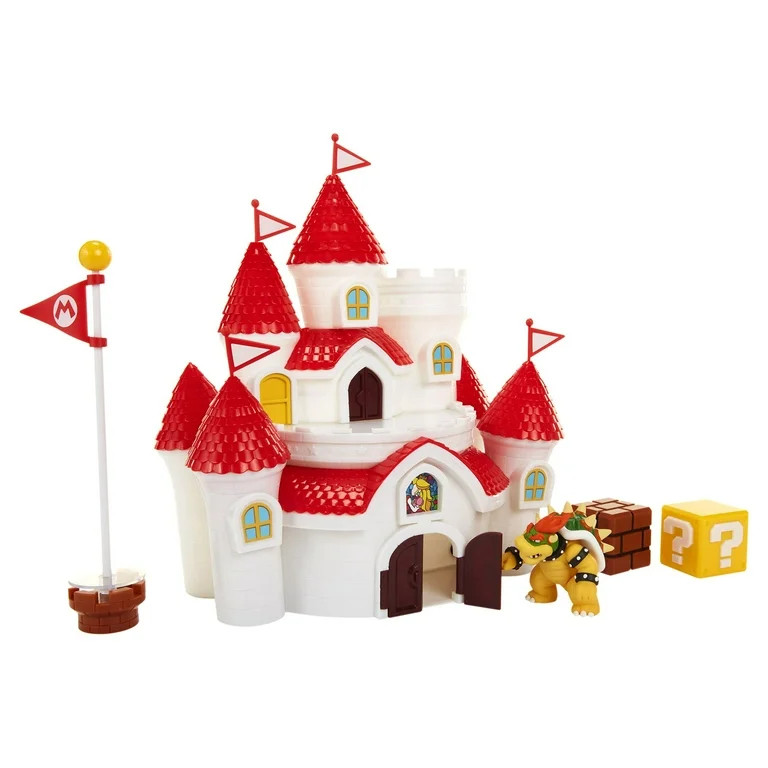 Nintendo Super Mario Mushroom Kingdom Castle Playset with Exclusive 2.5" Bowser Figure | Walmart (US)