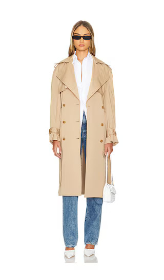 Halle Trench Coat in Tan | Revolve Clothing (Global)