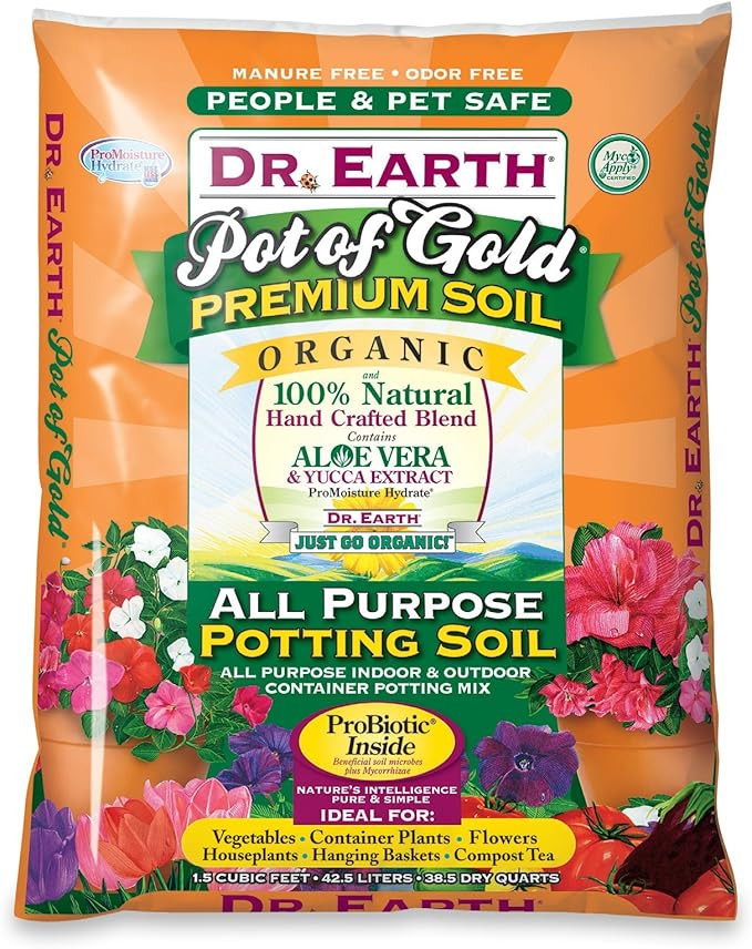 Dr Earth 1-1/2CF Pro Biotic Pot Gold Potting Soil | Amazon (US)