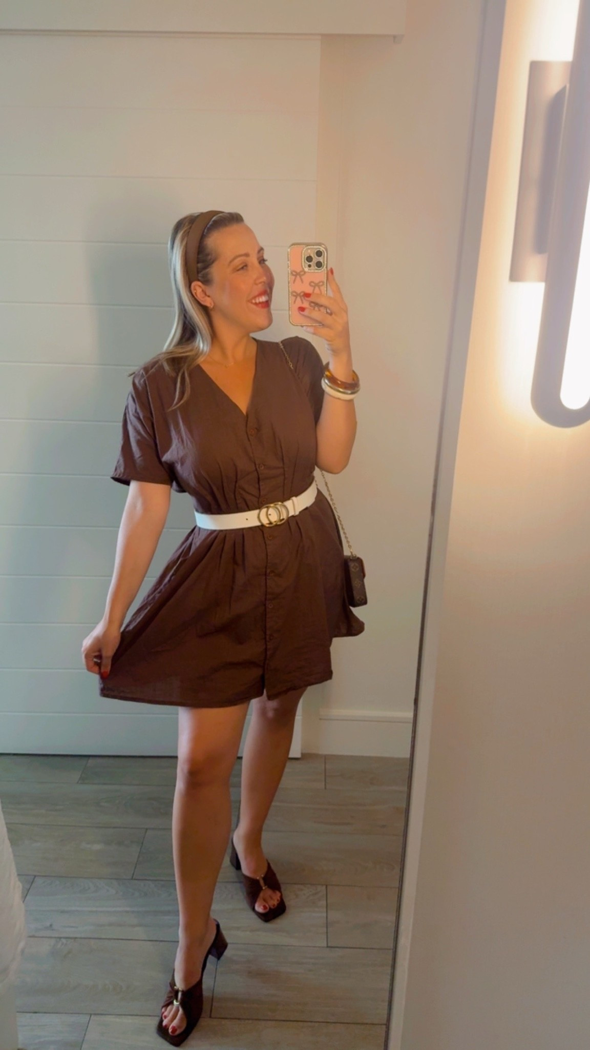 Brown summer linen mini dress with belt
Summer vacation dress
Brown outfit inspo

#LTKootd #LTKgrwm #LTKTravel