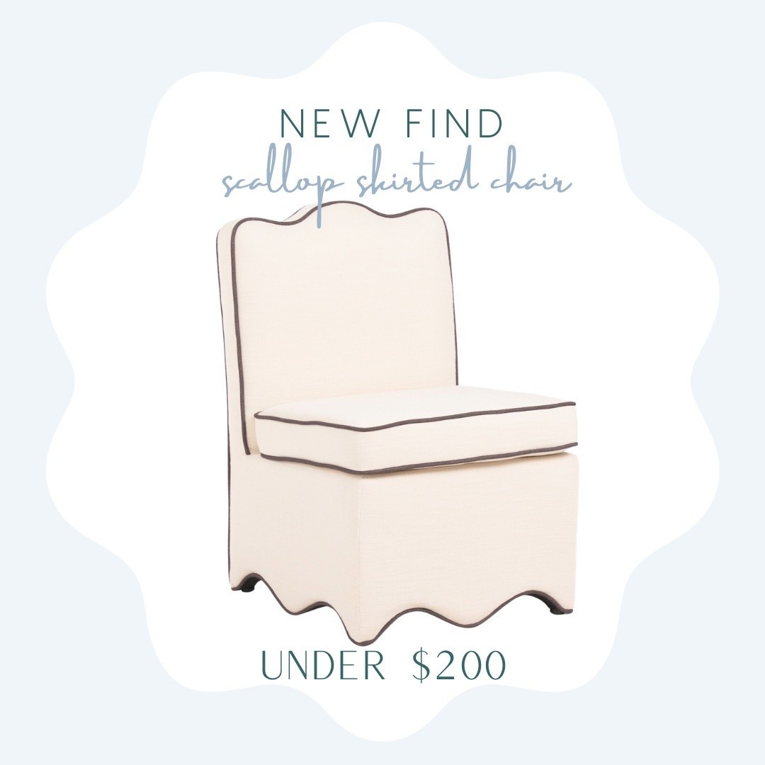 Scallop accent chair now available in neutral colors! Under $200
