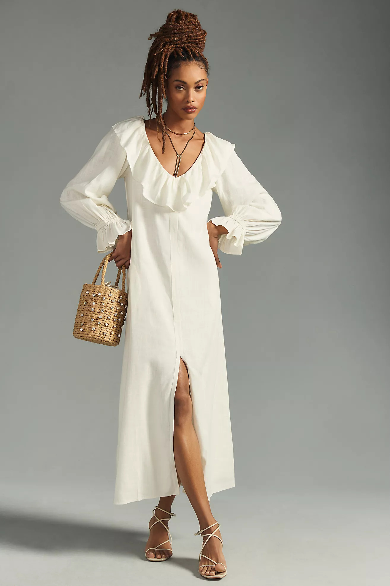 Porridge Ruffled Long-Sleeve Dress | Anthropologie (US)