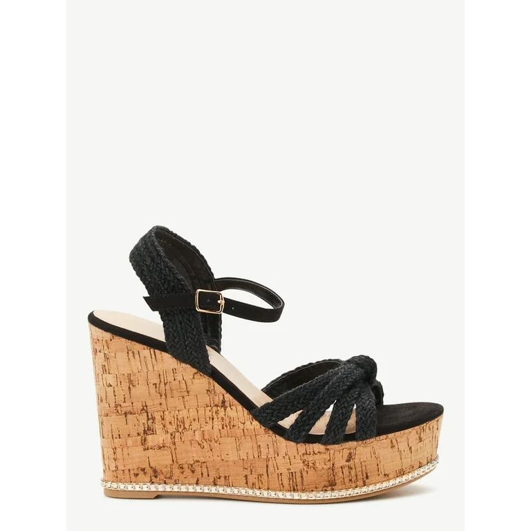 Time and Tru Women's Espadrille Wedge Sandals - Walmart.com | Walmart (US)