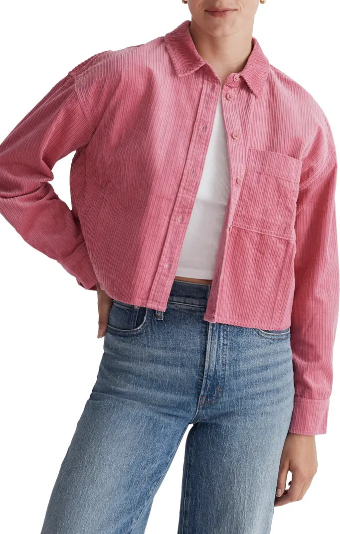 Variegated Corduroy Button-Up Shirt | Nordstrom