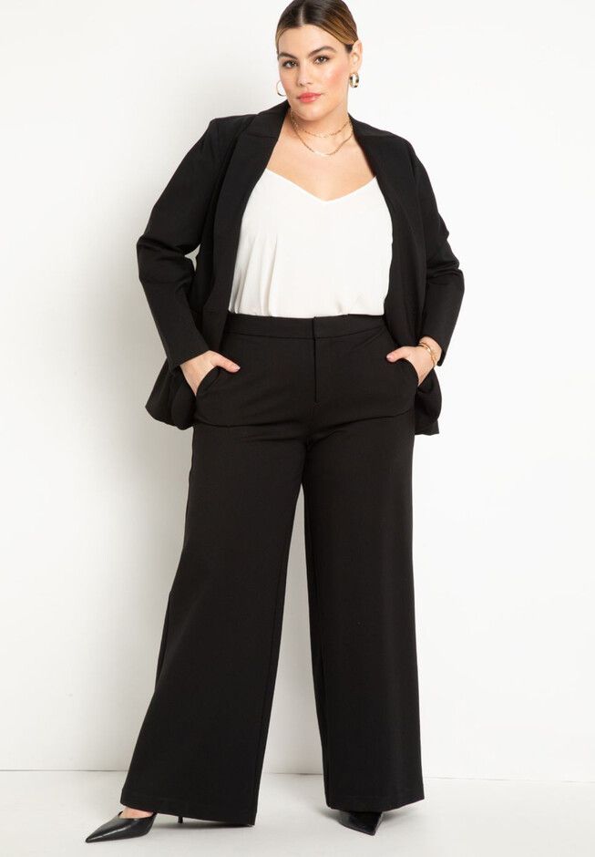 The Ultimate Wide Leg Stretch Work Pant | Eloquii