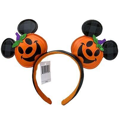 Disney Parks Mickey Halloween Pumpkin Headband Ears Jack O' Lantern NWT | eBay US