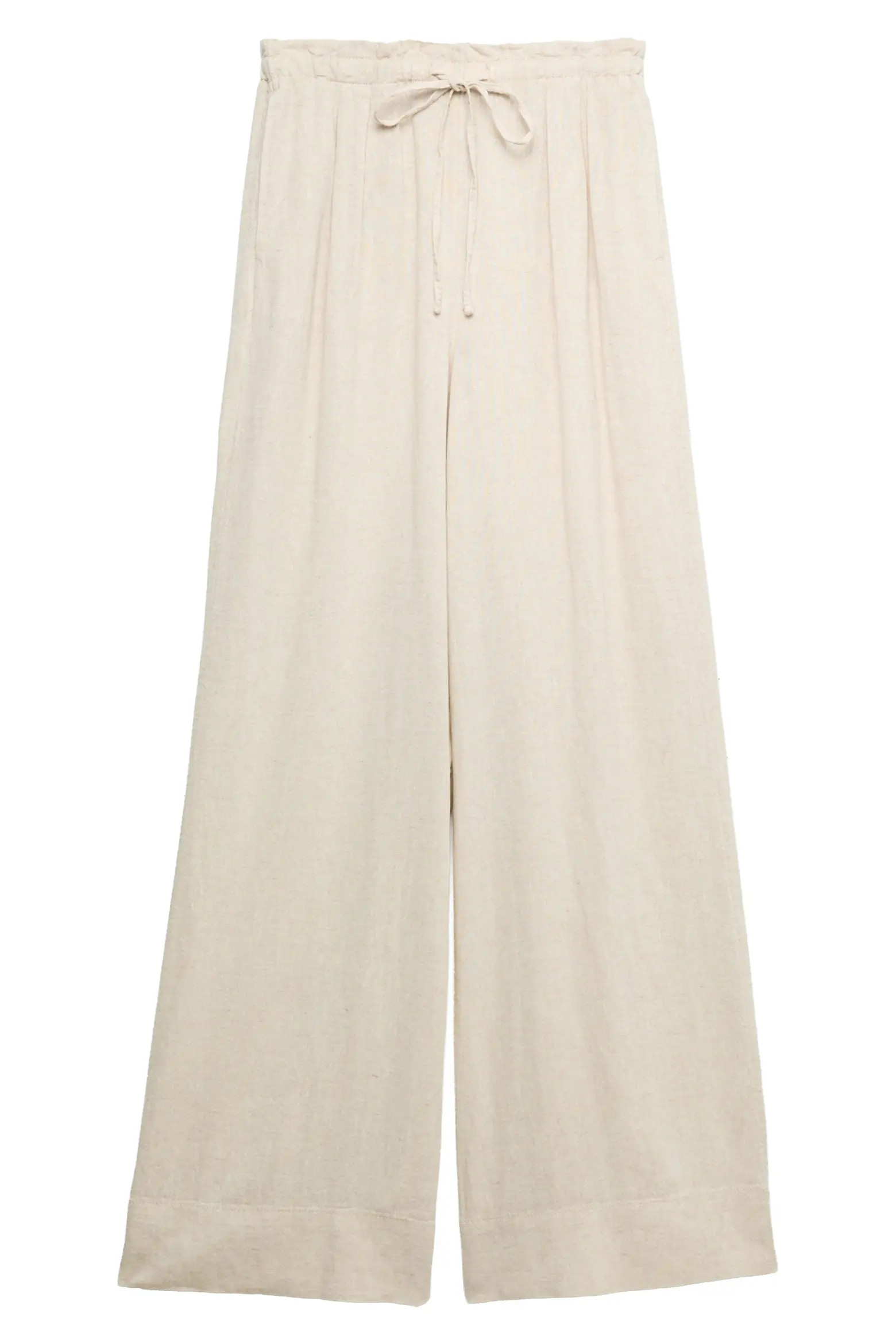 M&S Linen Blend Wide Leg Drawstring Pants (Women) | Nordstrom | Nordstrom