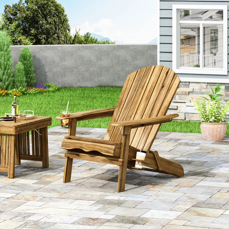 Teigan Solid Wood Folding Adirondack Chair | Wayfair North America