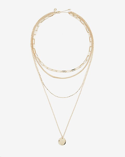 Layered Chain Pendant Necklace | Express