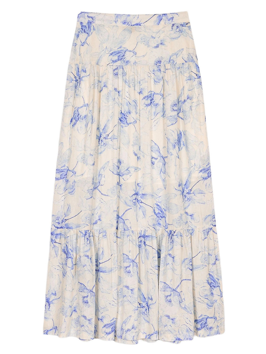 Women's Floral Maxi Skirt - Blue Flower - Size 4 | Saks Fifth Avenue