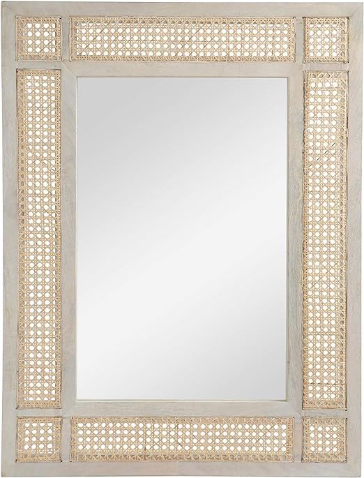 Great Deal Furniture Hazel Boho Mirror with Wicker Caning, Natural | Amazon (US)