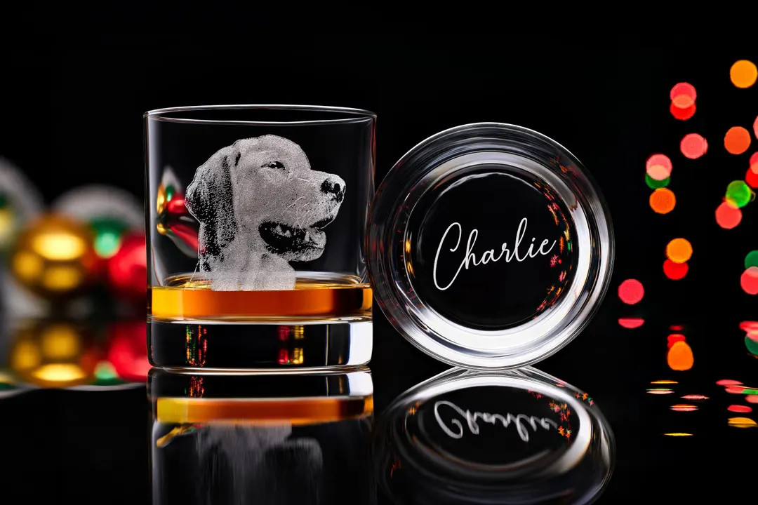 Custom Whiskey Glass With Dog Photo & Name Engraved - Unique Christmas Gift for Dog Owners, Inclu... | Etsy (US)