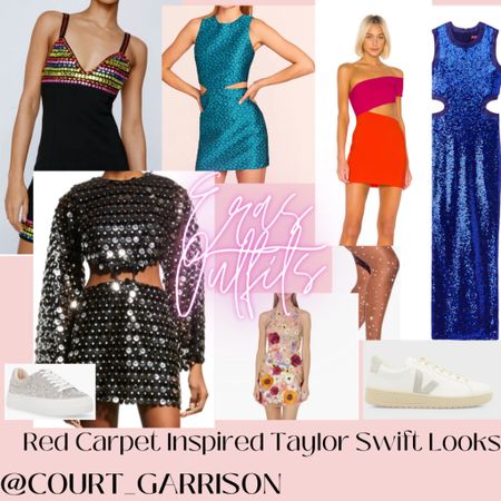 Taylor Swift Outfit Ideas inspired by her Red Carpet looks!  Included all cute Sneakers & multiple Taylor Swift Concert looks! 💎💎💎💎
.
.
 I linked some sparkly tights too💎💎💎💎💎
.
.
.
#erastour #Rep #Reputation #nashvilleoutfit #countryconcert #dresses #vacationoutfit #taylorswift #sequin 
#swifties #sparkletights #lavenderhaze #lavender #midnights #lover 
#youneedtocalmdown #rainbow #colorfulsparkles #bejeweled #midnights #speaknow #fearless 
#mirrorball #1989 #shakeitoff 
#sequinblazer #silversequins 




#LTKFind #LTKsalealert #LTKFestival
