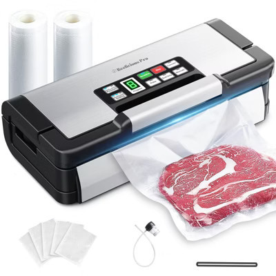 90Kpa Powerful Vacuum Sealer, with 10-in-1 Functions,Double Seal & Double Pump,Vacuum Sealer Machine for Food with Bags Storage, Stainless Steel | Target