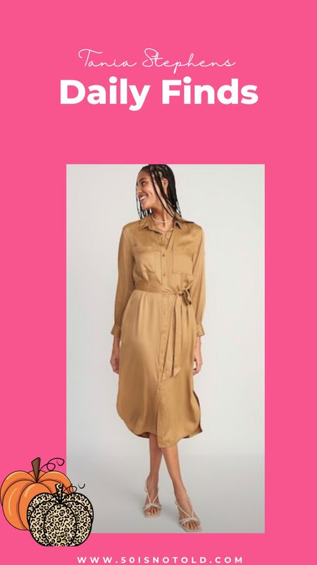 Tie Belt Midi shirt dress for women | gold dress | champagne | holiday party dress | Christmas cards | work outfit idea | 50 is not old 

#LTKHoliday #LTKworkwear #LTKwedding