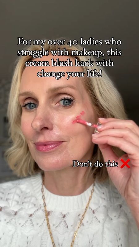 Here are the details👇👇👇

Make sure to save this for later so you have it! 

If you are a women over 40 with dry and mature skin, cream blush is your best friend! However, applying it correctly can make the difference between looking like a clown face and achieving that healthy looking glow.

I hear so many women struggling with cream blush and how to apply it correctly. 

Common struggles are 

1️⃣ Getting it to blend out and 
2️⃣ Applying it without rubbing off your foundation you already applied.


Here is the fix:

❌ Don’t apply cream blush directly to your cheeks and then try to blend it.

✅ Instead, apply it to the back of your hand first to warm it up and blend it out, then apply in a patting motion to the apples of your cheeks, blending up and out! 

I hope this tip helps! Share this with your over 40 girlies that can use a little makeup over 49 help. ❤️

➡️➡️ I have linked my favorite cream blushes for you. Type the word BLUSH to get a list of my favorite cream blushes straight to your inbox. ❤️
.
.
.
.
.
#creamblush #creamblusher #makeupover40 #over40makeup #over40blogger #over40makeuptips #beautyover40  #over40women  #over40beauty  #easymakeup #easymakeuptutorial #easymakeuplook #easymakeuplook #easymakeuplooks #easymakeuptips #midlifewomen #midlifeblogger 


#LTKbeauty #LTKstyletip #LTKover40