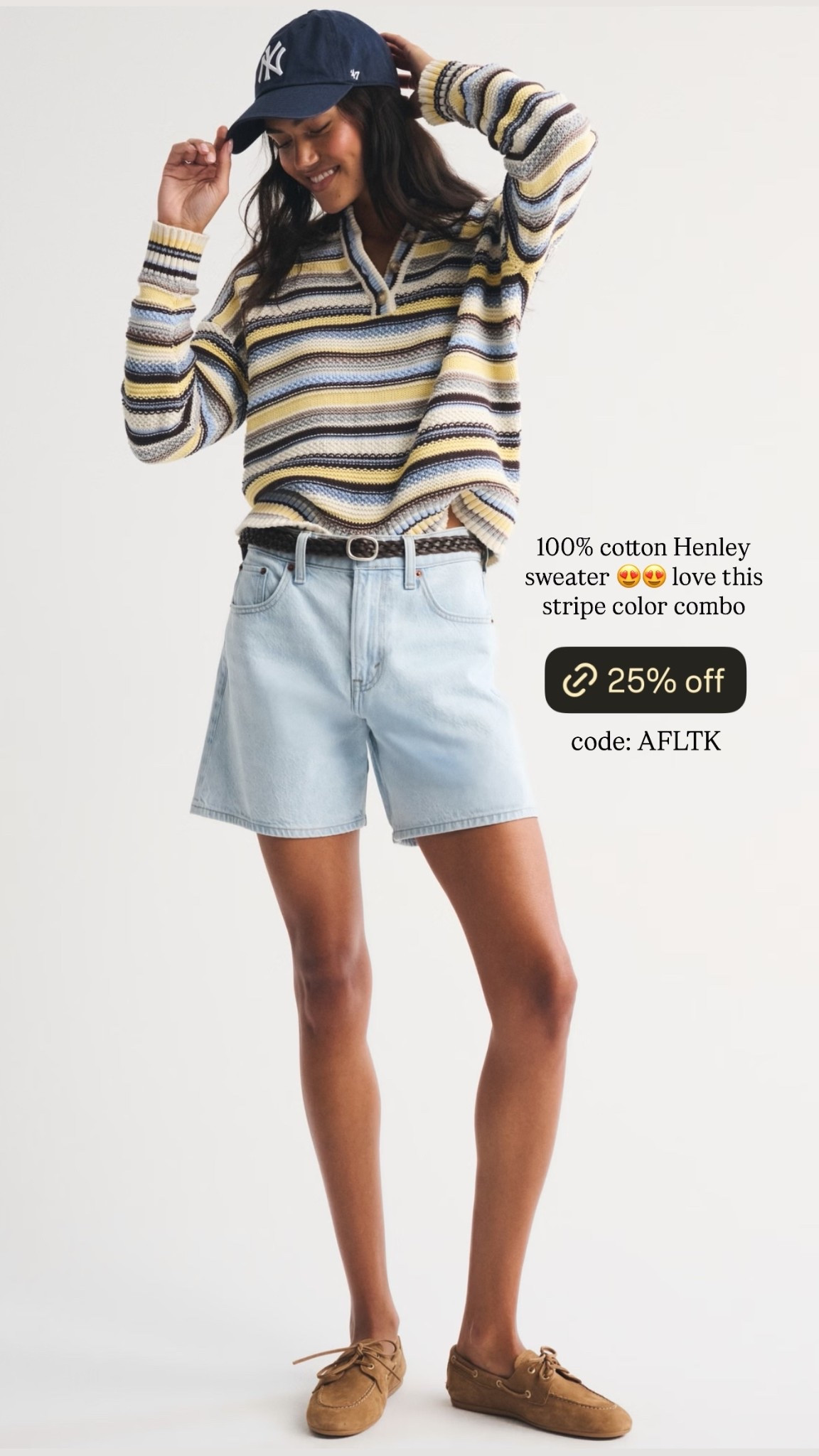 100% cotton Henley sweater 😍😍 love this stripe color combo  code: AFLTK