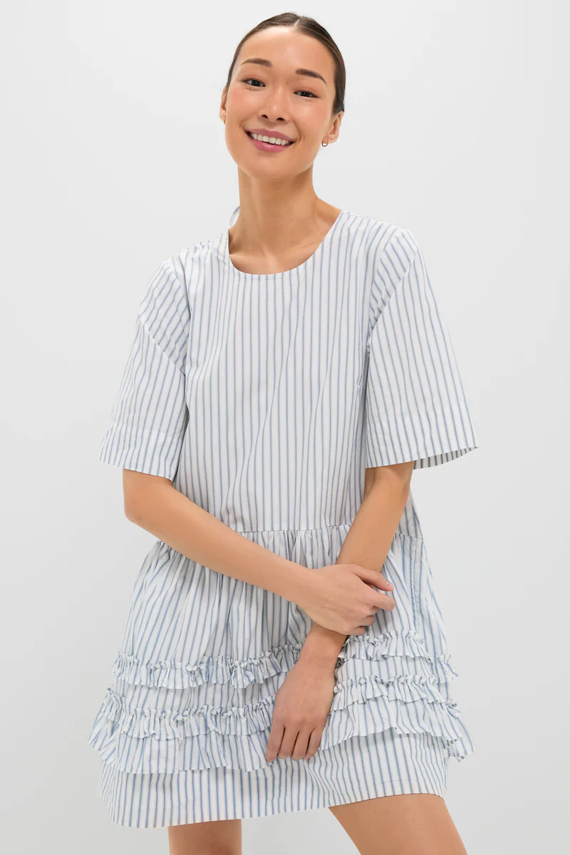 Egret Stripe Cotton Mini Dress | Tuckernuck (US)