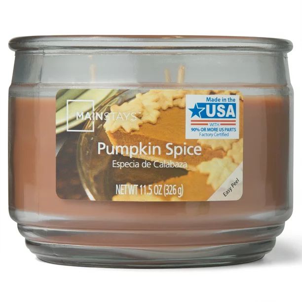 Mainstays 3-Wick Table Top Candle, 11.5 oz., Pumpkin Spice | Walmart (US)