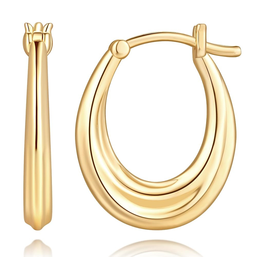 14K Gold Hoop Earrings for Women 14K Gold Earrings for Women Gold Hoop Earring for Womens Hoops G... | Amazon (US)