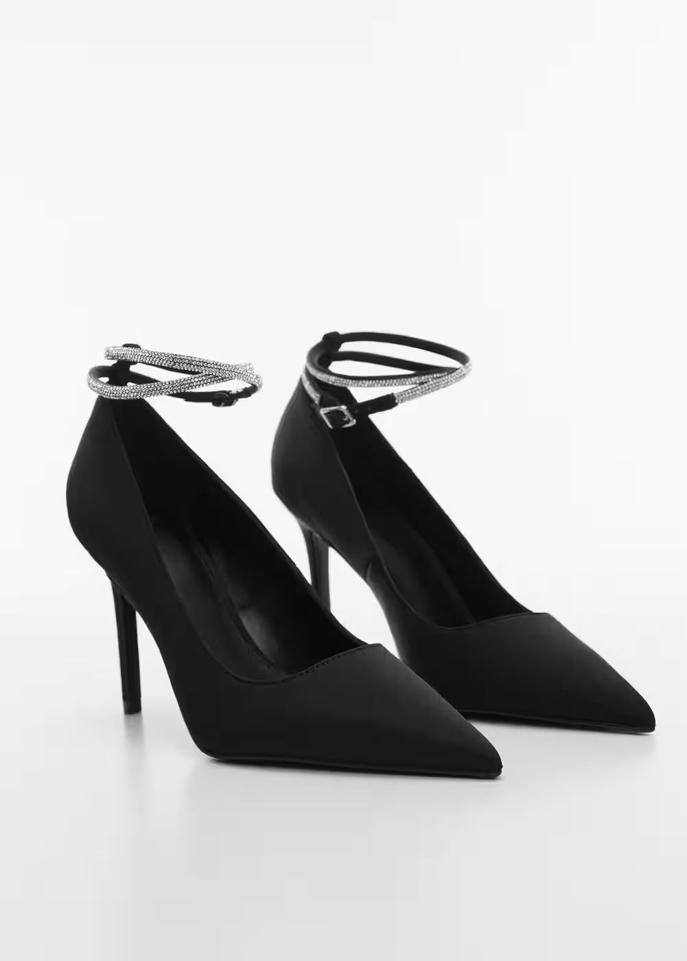 Heeled shoes with rhinestone strap -  Women | Mango United Kingdom | MANGO (UK)