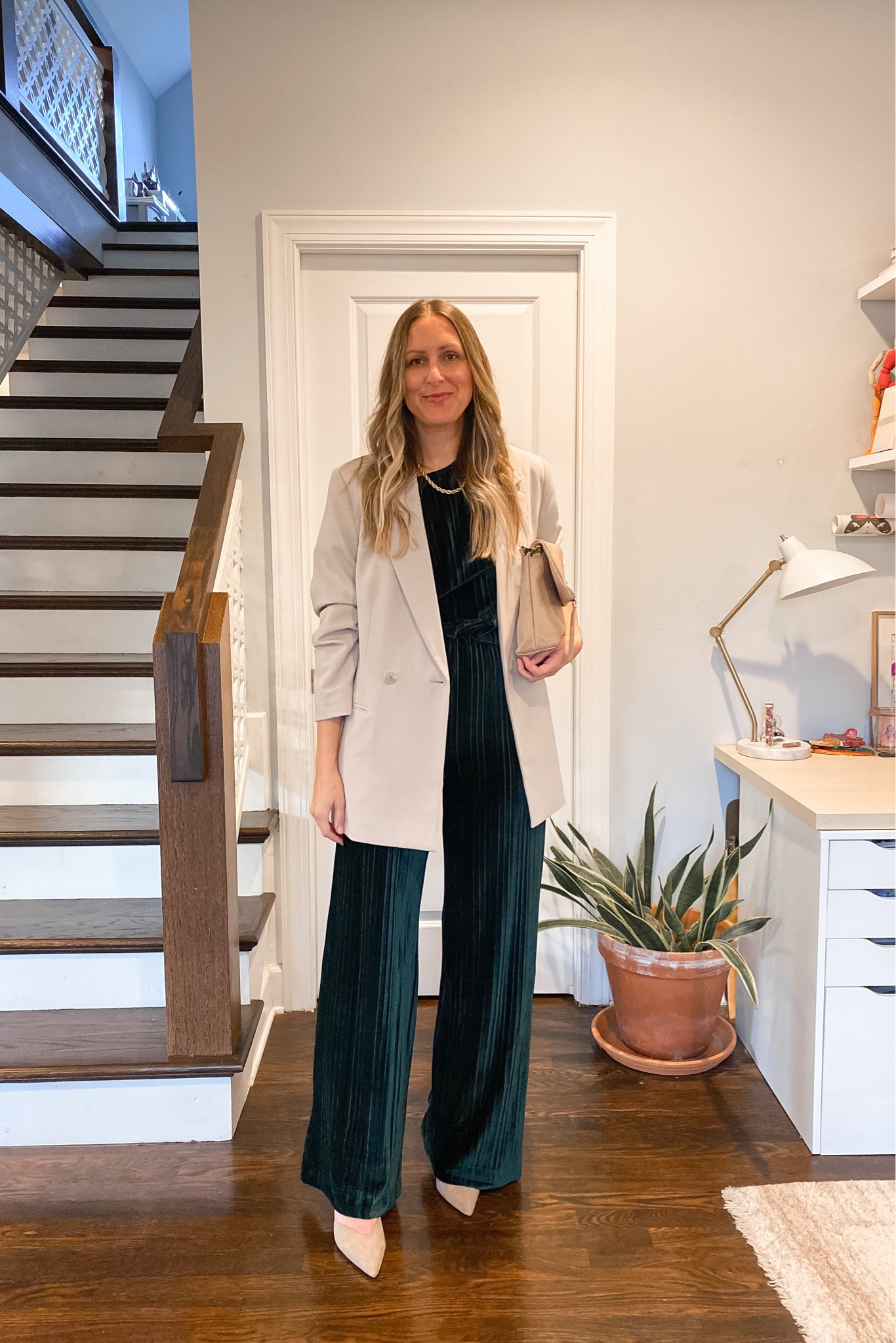 Green set is true to size. I sized down one size in the blazer. Shoes are old from H&M  

#LTKstyletip #LTKHoliday #LTKSeasonal