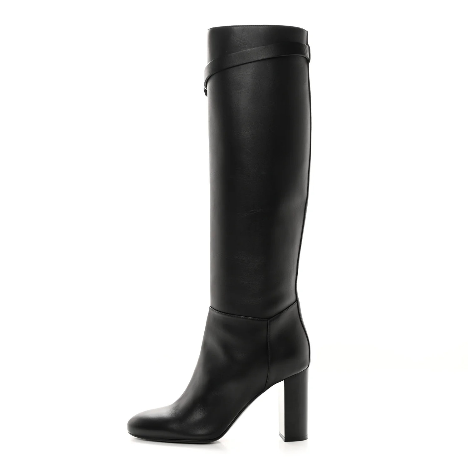 HERMES Heritage Calfskin Story Boots 38.5 Black | FASHIONPHILE (US)