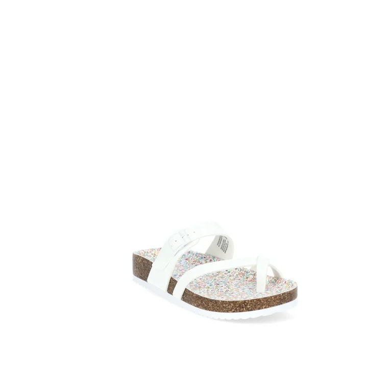 Wonder Nation Little & Big Girl Footbed Toe Buckle Sandal | Walmart (US)