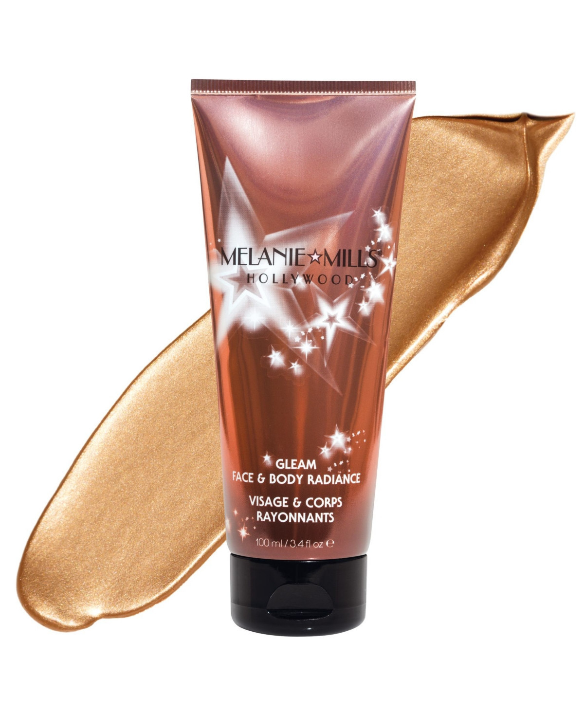 Melanie Mills Hollywood Gleam Face and Body Radiance All in One Makeup, Moisturizer and Glow, 3.4 oz - Peach Deluxe | Macy's