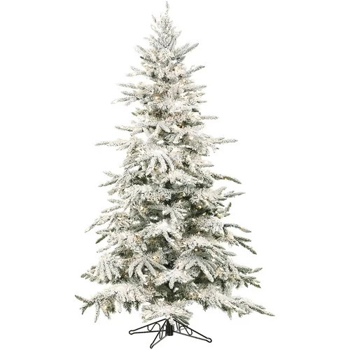 Fraser Hill Farm Pre-Lit 9' Flocked Mountain Pine Artificial Christmas Tree, Smart String Lightin... | Walmart (US)