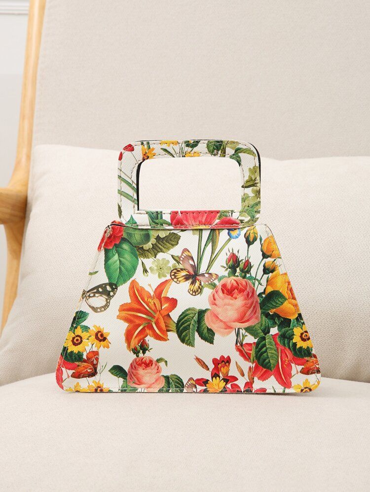 Allover Flower Graphic Satchel Bag | SHEIN