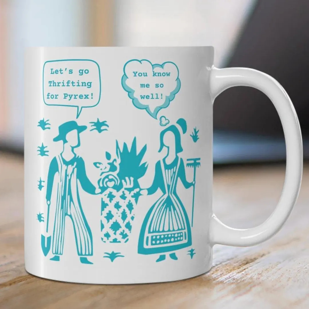 Vintage Pyrex Inspired Love and Butterprint Amish Coffee Mug, Retro Style Cup, Cute Kitchen Decor... | Etsy (US)