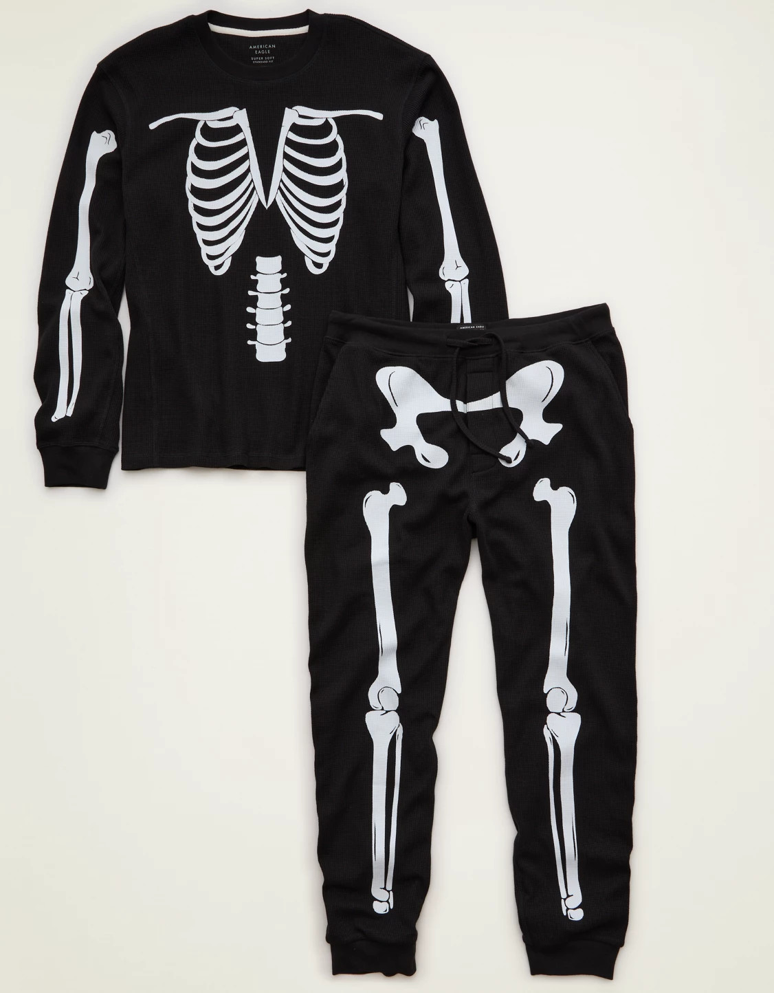 AEO Halloween Skeleton Waffle Lounge Set | American Eagle Outfitters (US & CA)