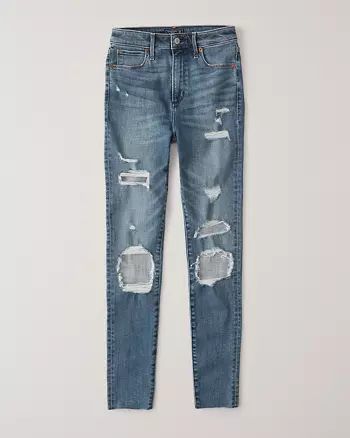 Ripped High Rise Super Skinny Jeans | Abercrombie & Fitch US & UK