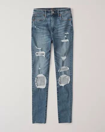 Ripped High Rise Super Skinny Jeans | Abercrombie & Fitch US & UK