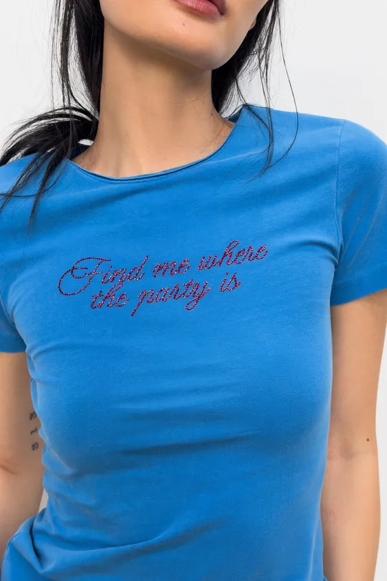 WASHED EFFECT SPARKLY TEXT T-SHIRT | Zara US