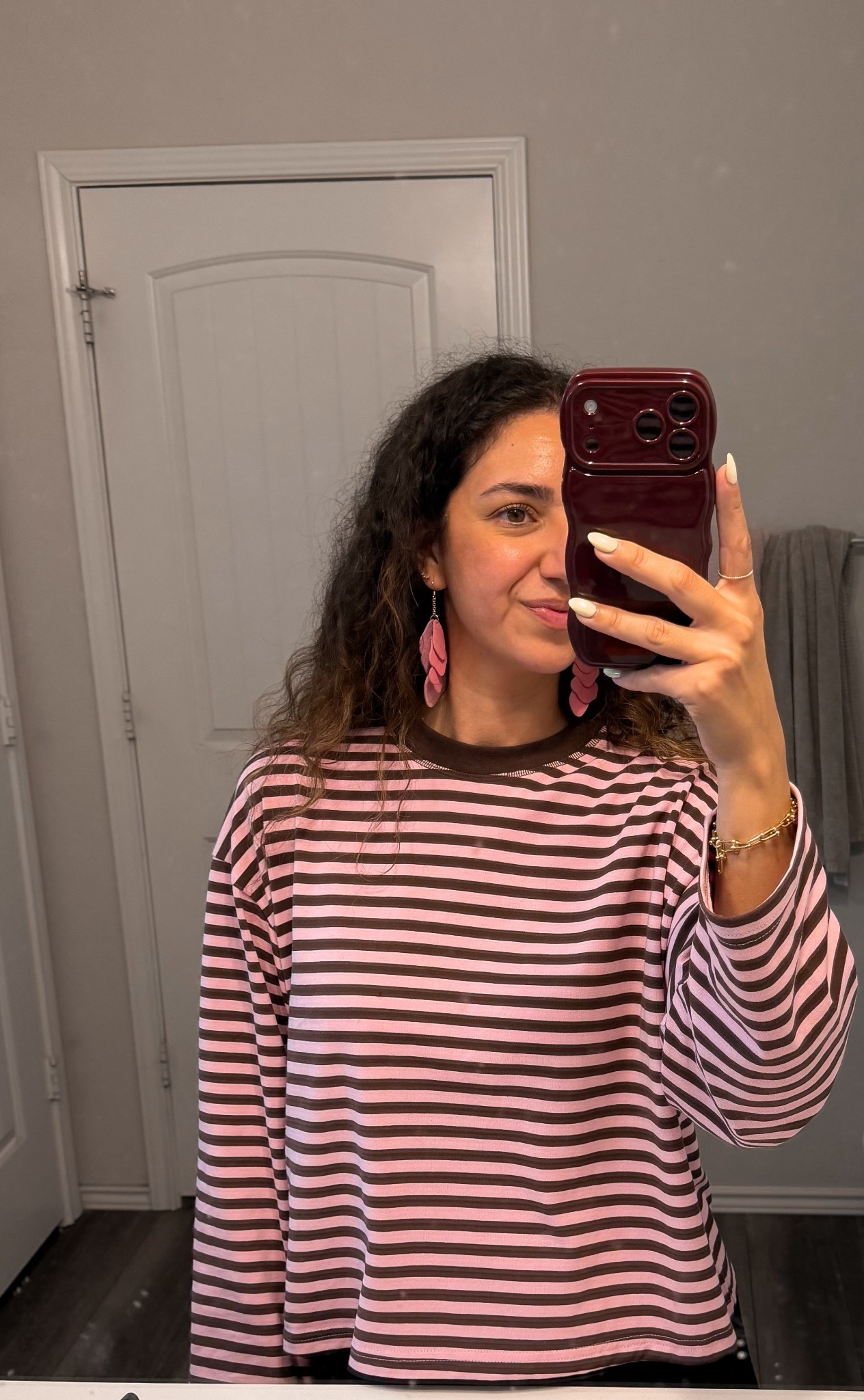 love this striped tee! 🩷🤎 wearing a size small bc it fits oversized! code STRIPEDSHIRT saves you $$

#LTKSaleAlert #LTKootd #LTKSeasonal