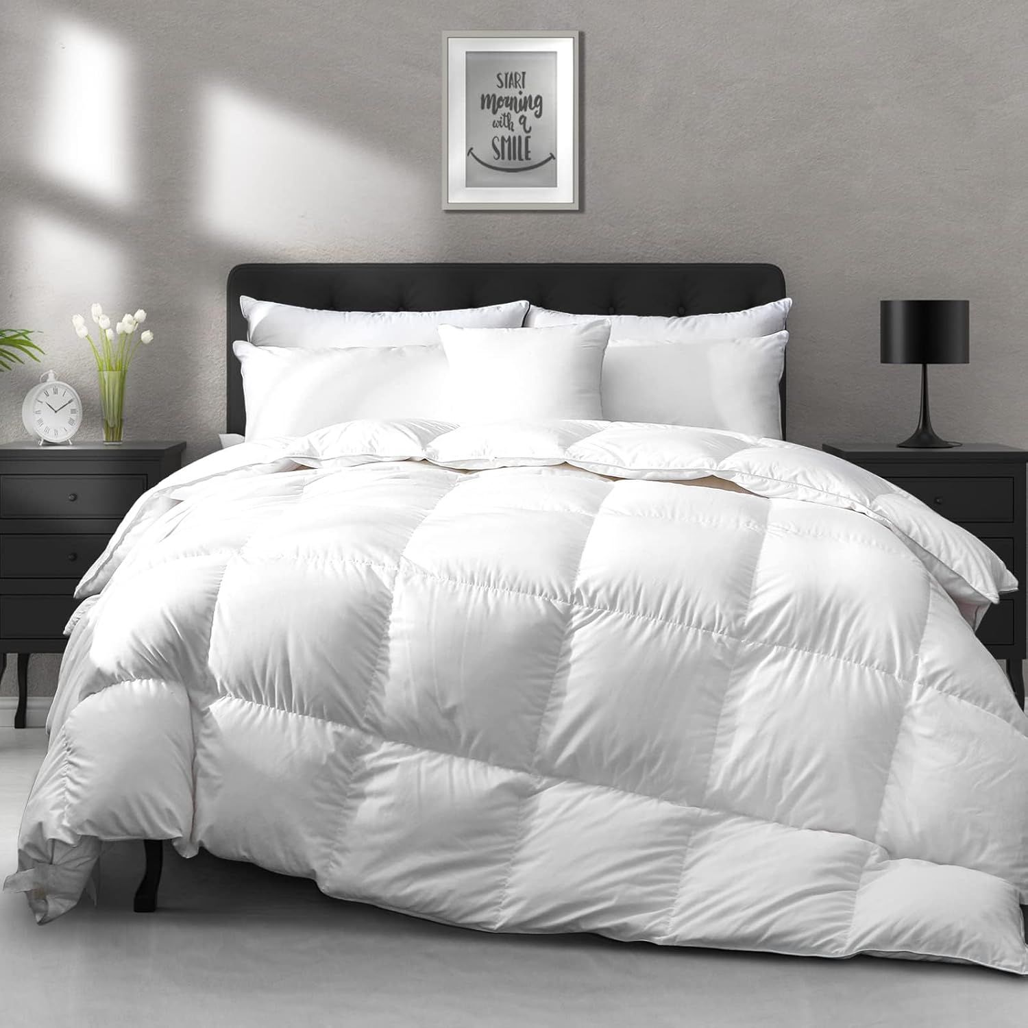 APSMILE Lightweight Goose Feather Down Comforter King Size - Cooling Bed Comforter, Hotel Collect... | Amazon (US)