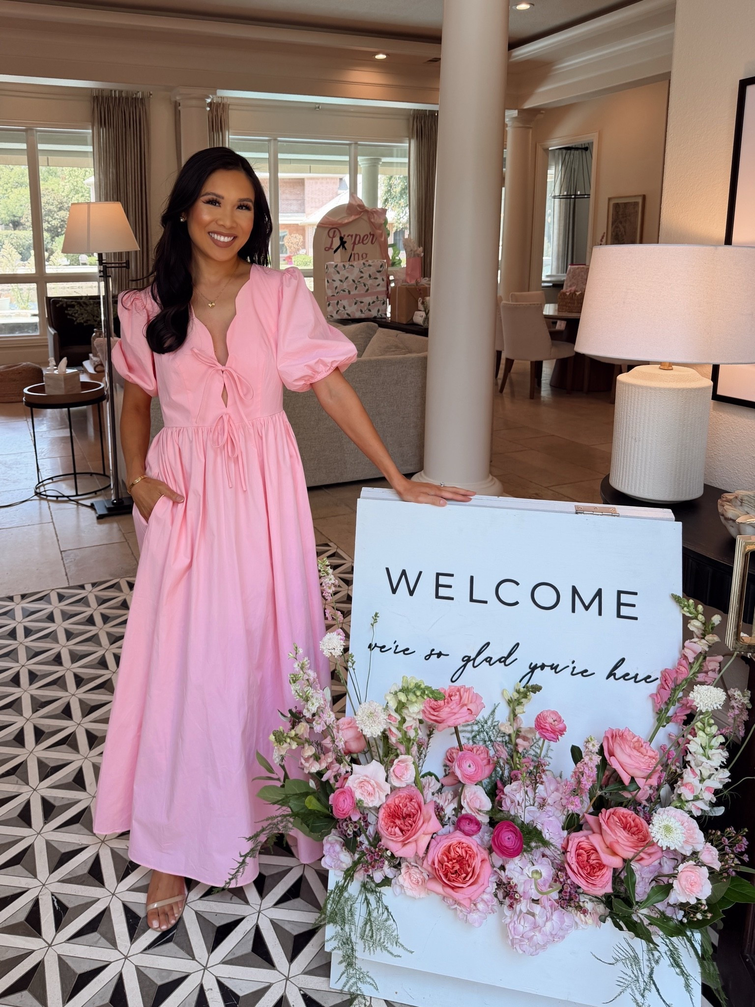 Love this 100% cotton dress that is perfect for baby showers, dinners, and more! Wearing the smallest size and it has pockets

#LTKSeasonal #LTKootd
