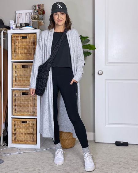 Casual weekend fall outfit!
My long tee is perfect for leggings, I sized up to M for a roomy fit. Wearing my usual size S in the leggings (good compression) and XS/S in the long cardigan, fits more like a S/M.
Socks are old and I don’t remember where from, sneakers are my most worn and go with everything (fit tts).
My bag is very similar to a Free People style, really fun quilted design and holds a lot.


#LTKstyletip #LTKshoecrush #LTKitbag