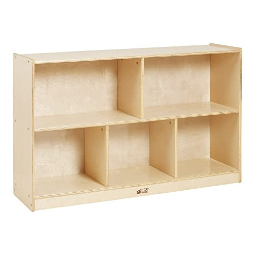 ECR4Kids 5-Compartment Mobile Storage Cabinet, Preschool, Classroom Furniture, Natural | Amazon (US)