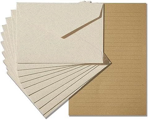 Tuhangcc Stationery Writing Paper and Envelopes Set with Jute Rope 4 X 6 for Writing Letter, (20 ... | Amazon (US)