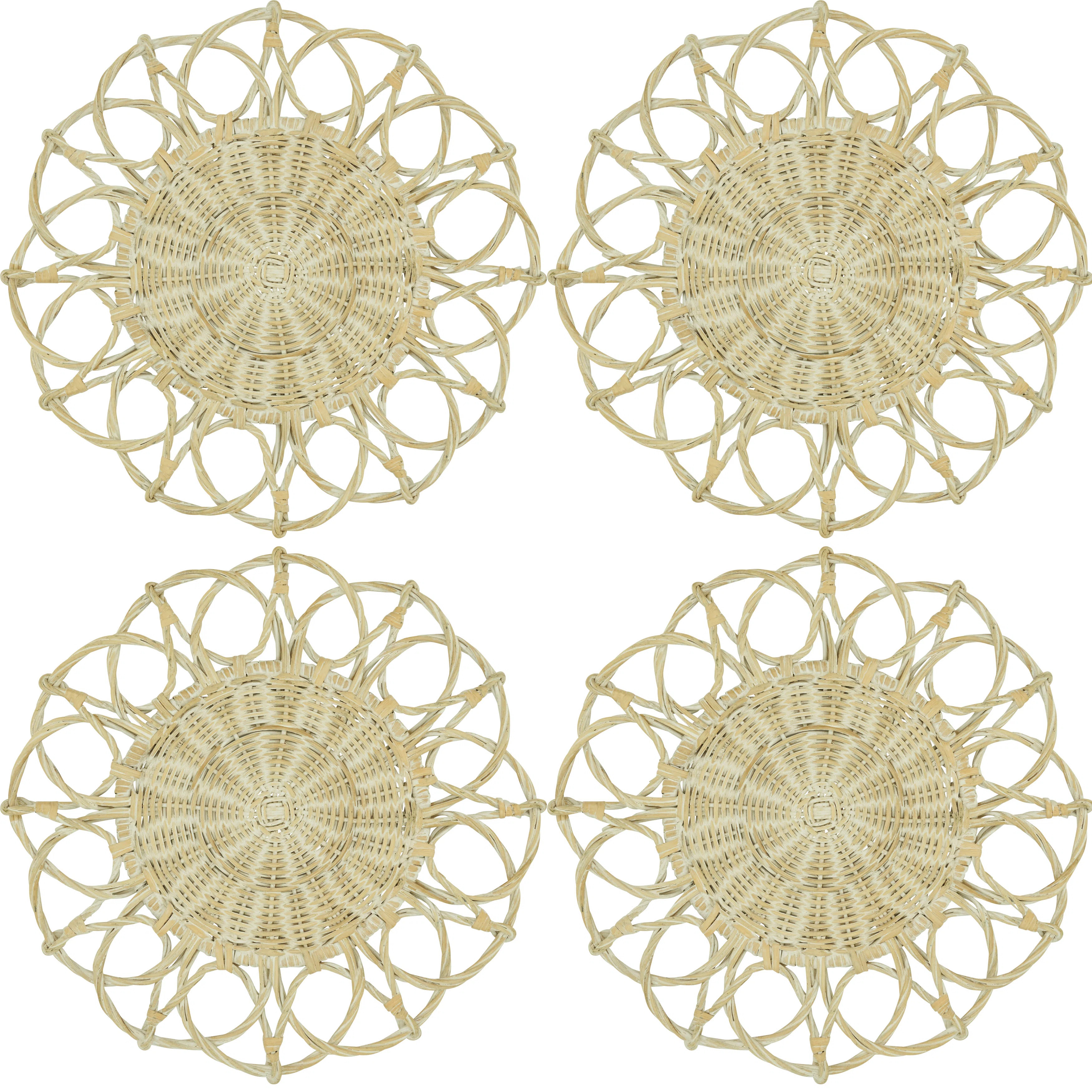 Nicola Rattan No Pattern Round Placemat (Set of 4) | Wayfair North America