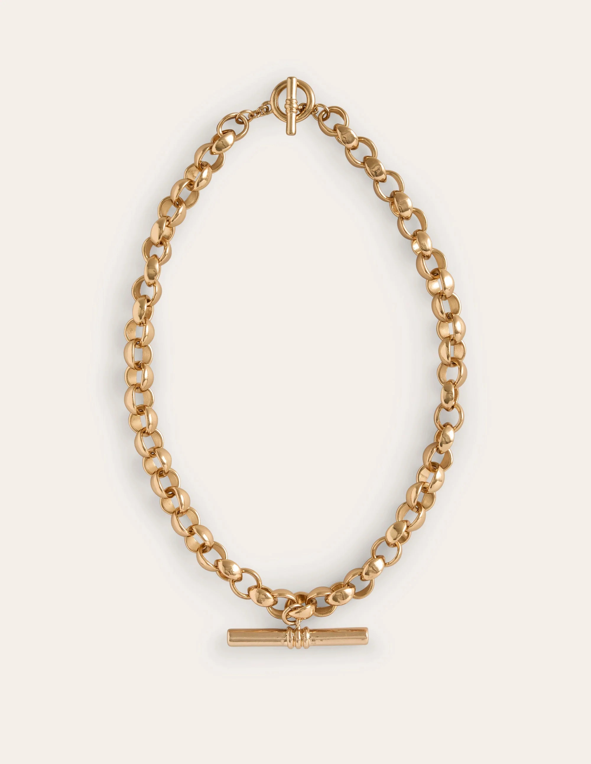 Chunky T-bar Chain Necklace-Gold | Boden (US)